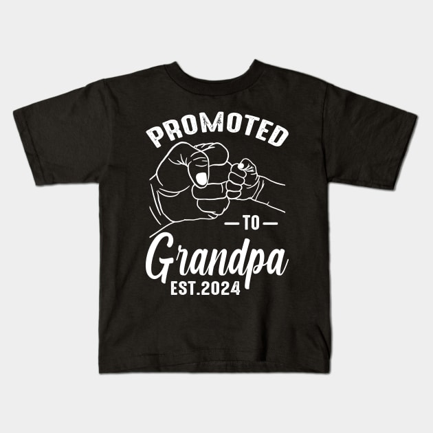 Promoted to Grandpa 2024 Kids T-Shirt by eyelashget